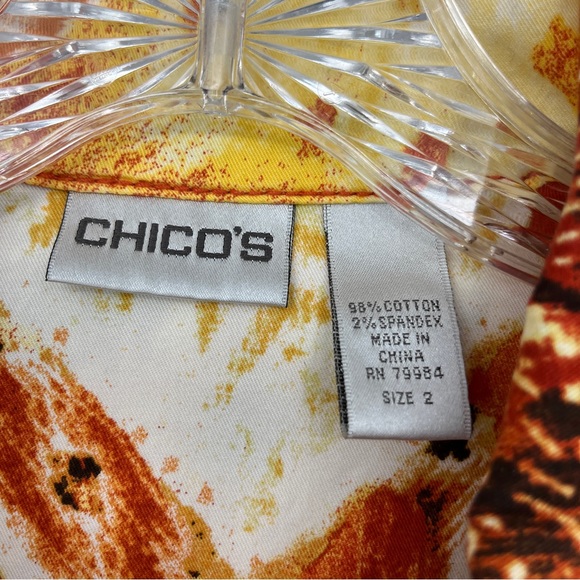 Chico's Jacket Winter Autumn Fall Zip Front Jacket Orange Brown Yellow Size 12 - Picture 4 of 4